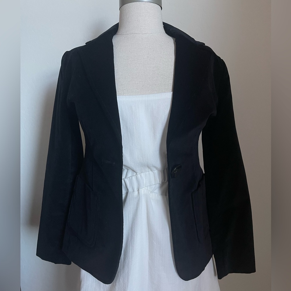 GAP Black Velvet Jacket with Floral Lining